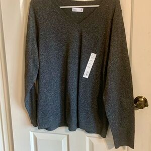 croft & barrow Charcoal Gray V-Neck Sweater NWT